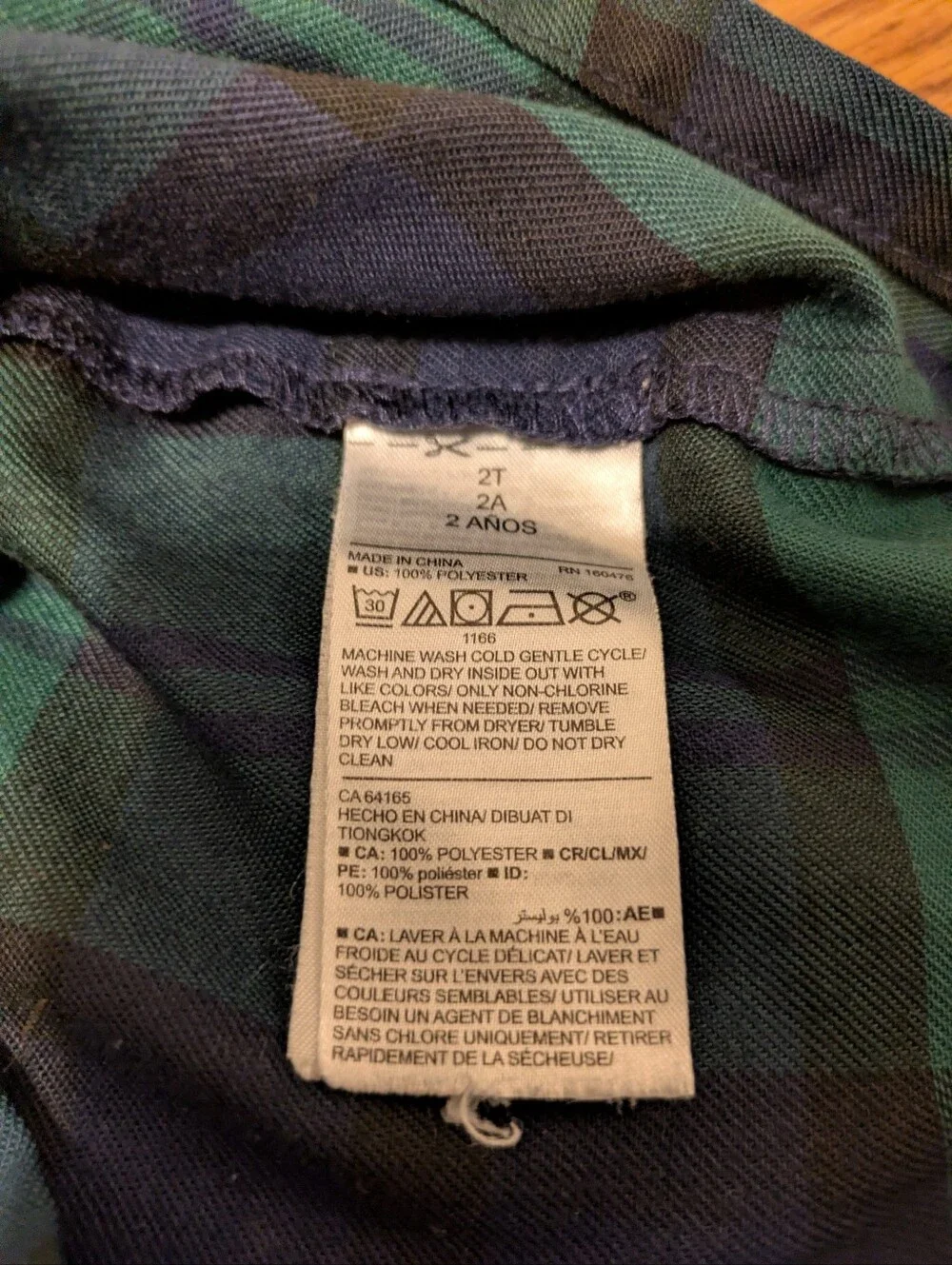 Old Navy Black Watch Plaid PJ Set, 2T